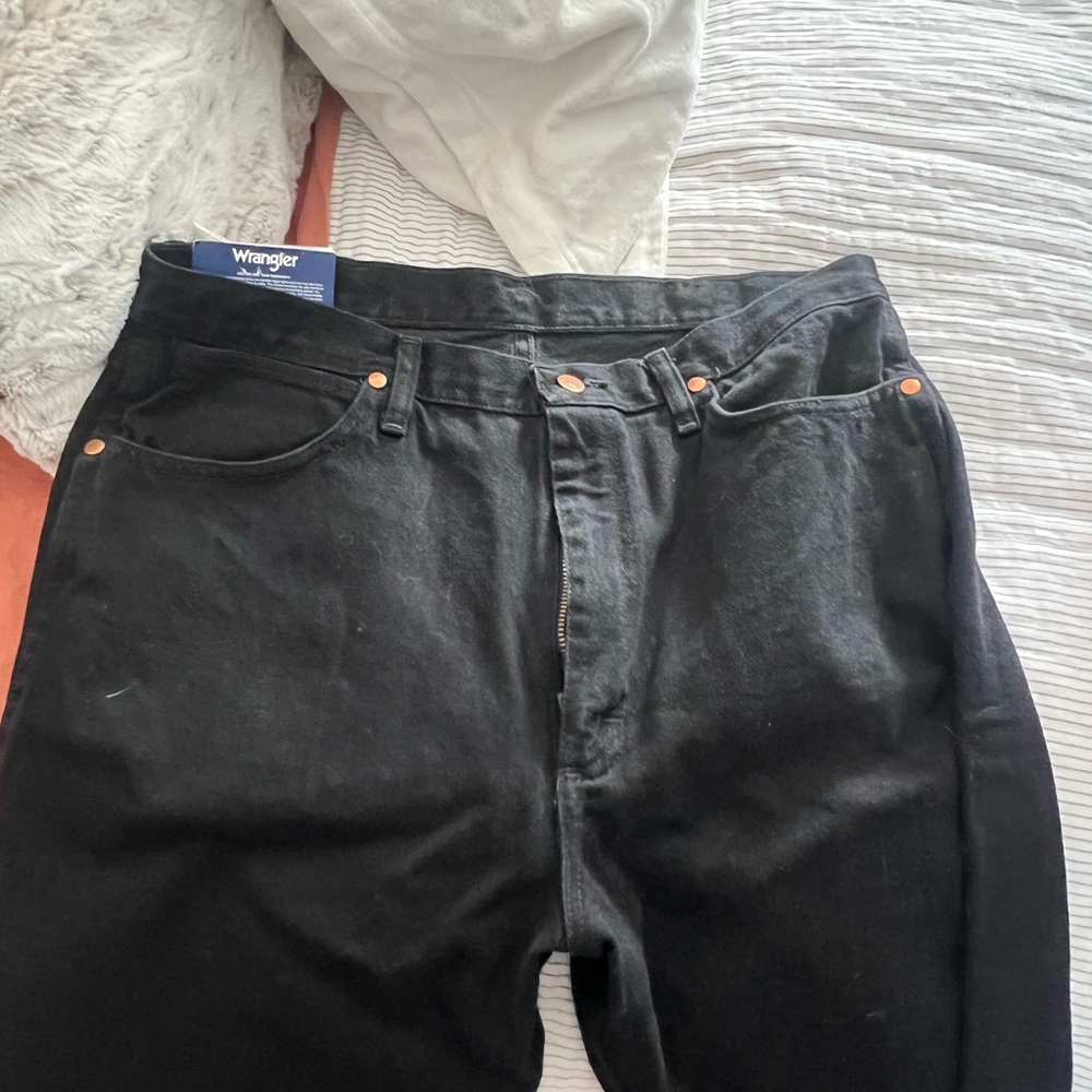 Wrangler Black Straight Leg Jeans Classic Denim
